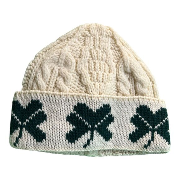 Aran Crafts Shamrock Scarf & Hat Set – 100% Merino Wool – Made in Ireland - Picture 6 of 9
